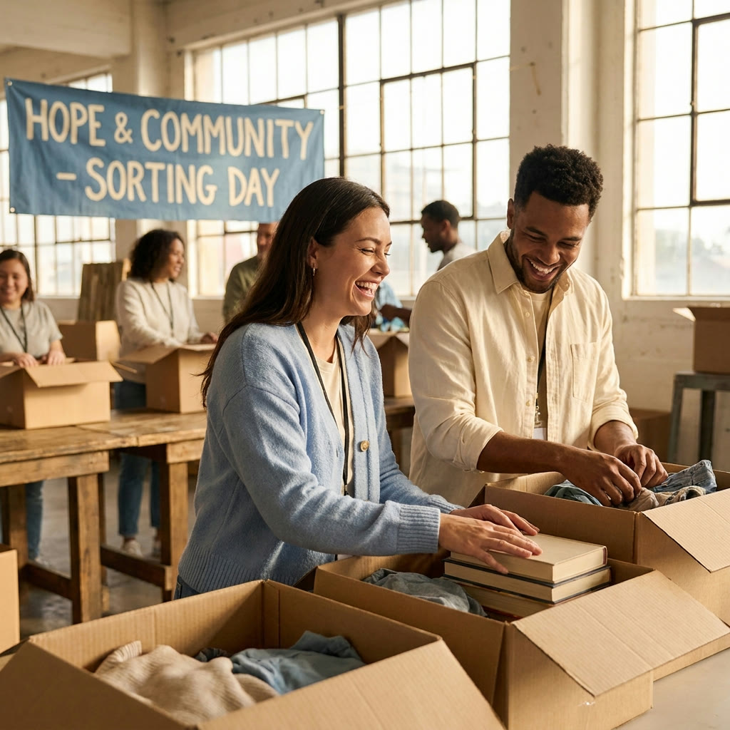 Nonprofit team collaborating in an office